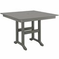 Polywood Farmhouse 37'' Slate Gray Dining Height Table 633FDT37GY